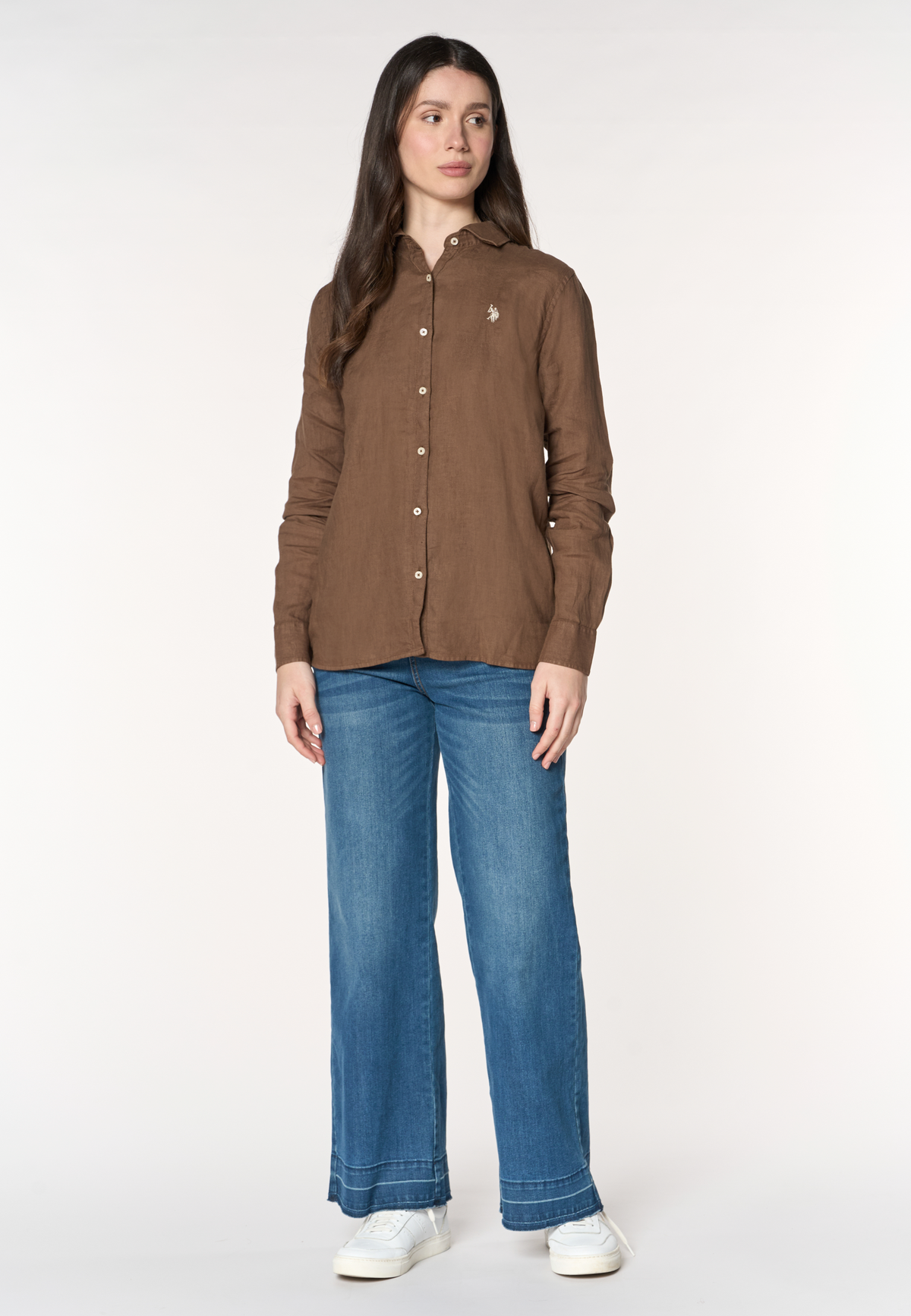 Camicia da donna in misto cotone e lino Premium Quality