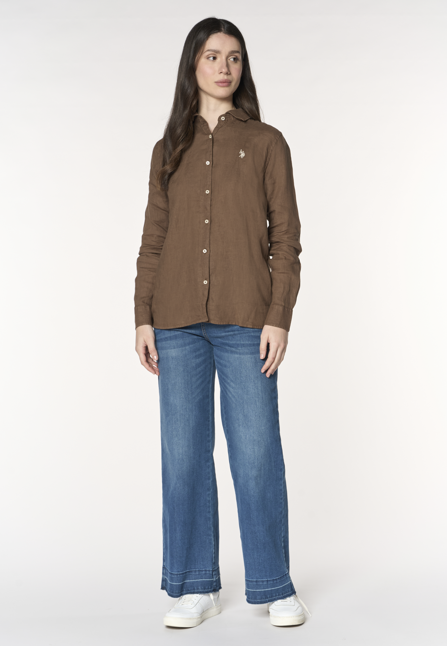 Camicia da donna in misto cotone e lino Premium Quality