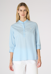 Camicia da donna con maniche a tre quarti e collo alla coreana