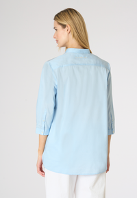 Camicia da donna con maniche a tre quarti e collo alla coreana