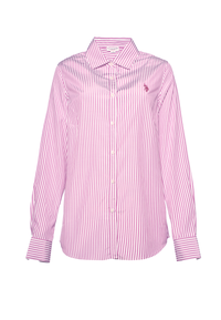 Camicia da donna a righe con colletto classico