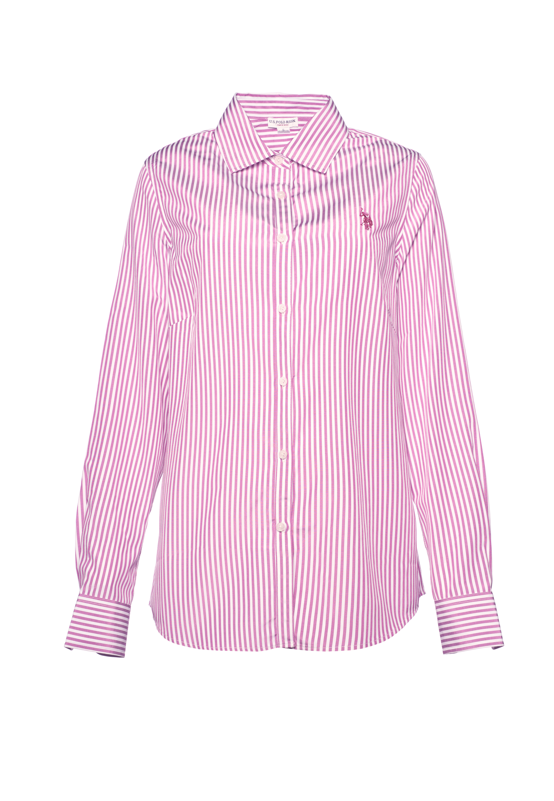 Camicia da donna a righe con colletto classico