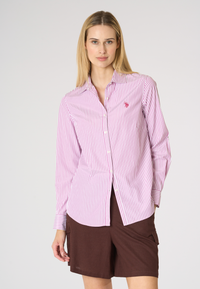 Camicia da donna a righe con colletto classico