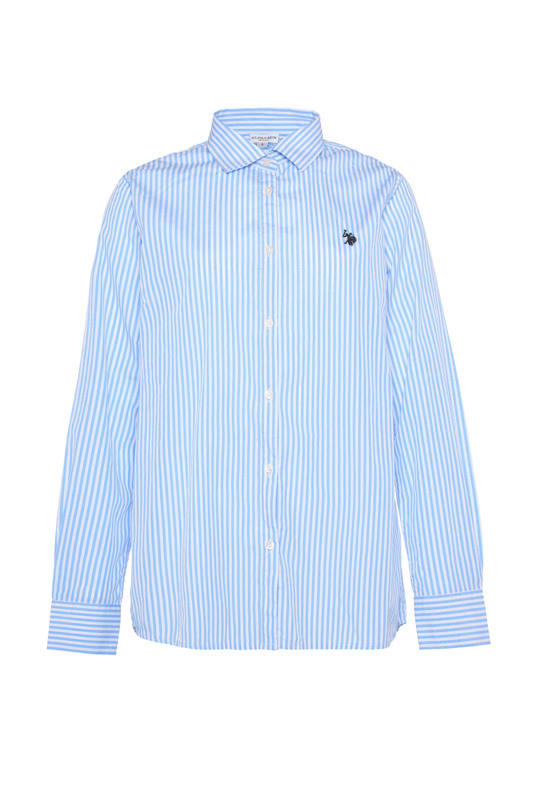 Camicia da donna a righe con colletto classico