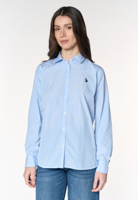 Camicia da donna a righe con colletto classico