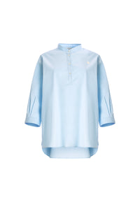 Camicia da donna con maniche a tre quarti e collo alla coreana