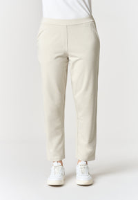 Pantalone da donna in misto cotone e modale con vita elasticizzata