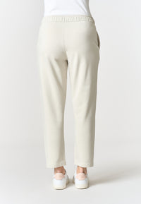 Pantalone da donna in misto cotone e modale con vita elasticizzata