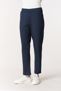 Pantalone da donna in misto cotone e modale con vita elasticizzata
