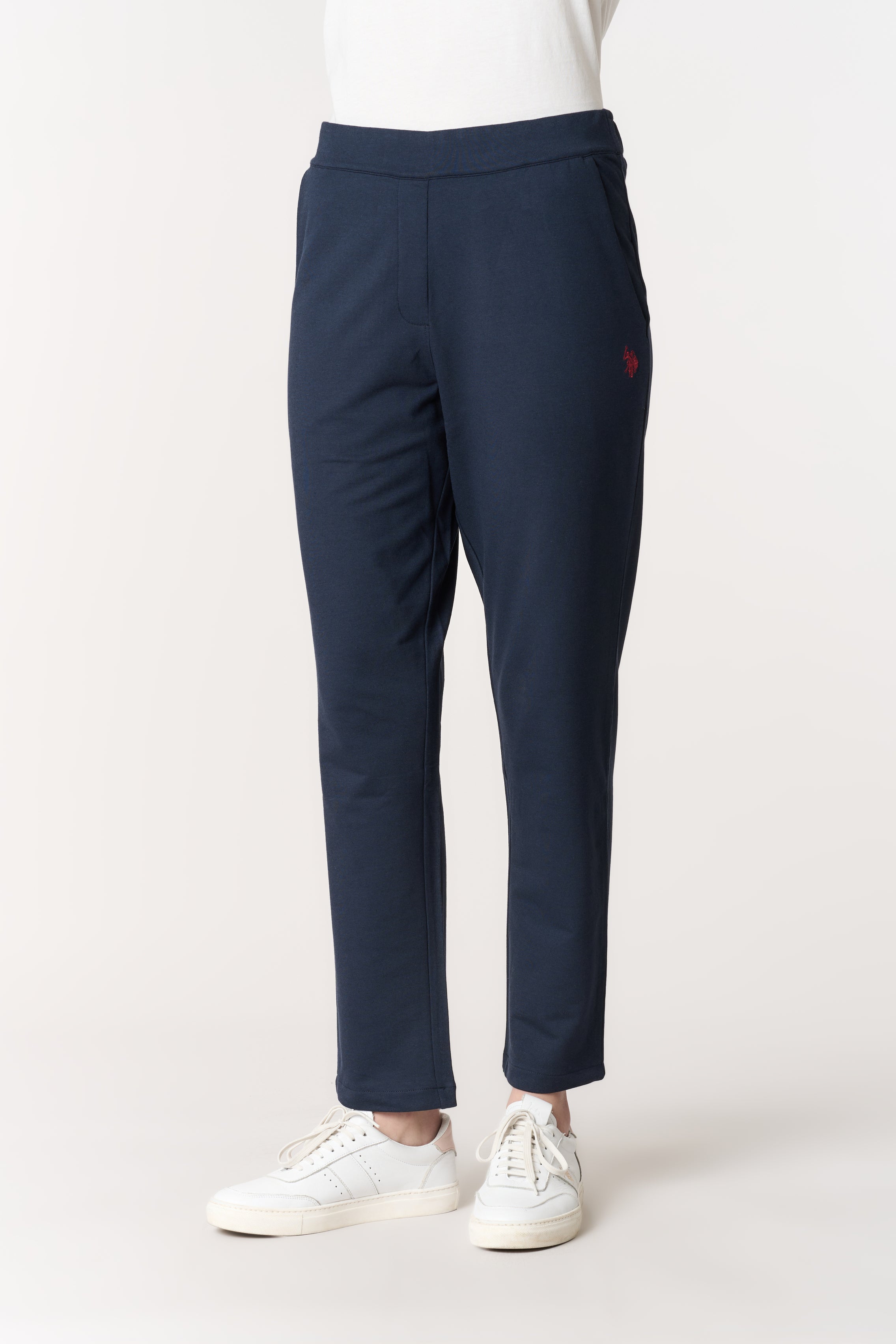 Pantalone da donna in misto cotone e modale con vita elasticizzata
