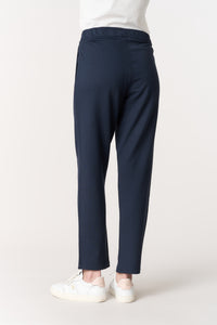 Pantalone da donna in misto cotone e modale con vita elasticizzata
