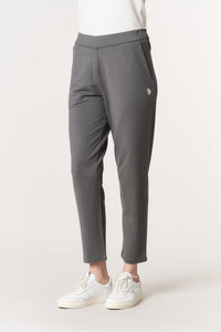 Pantalone da donna in misto cotone e modale con vita elasticizzata