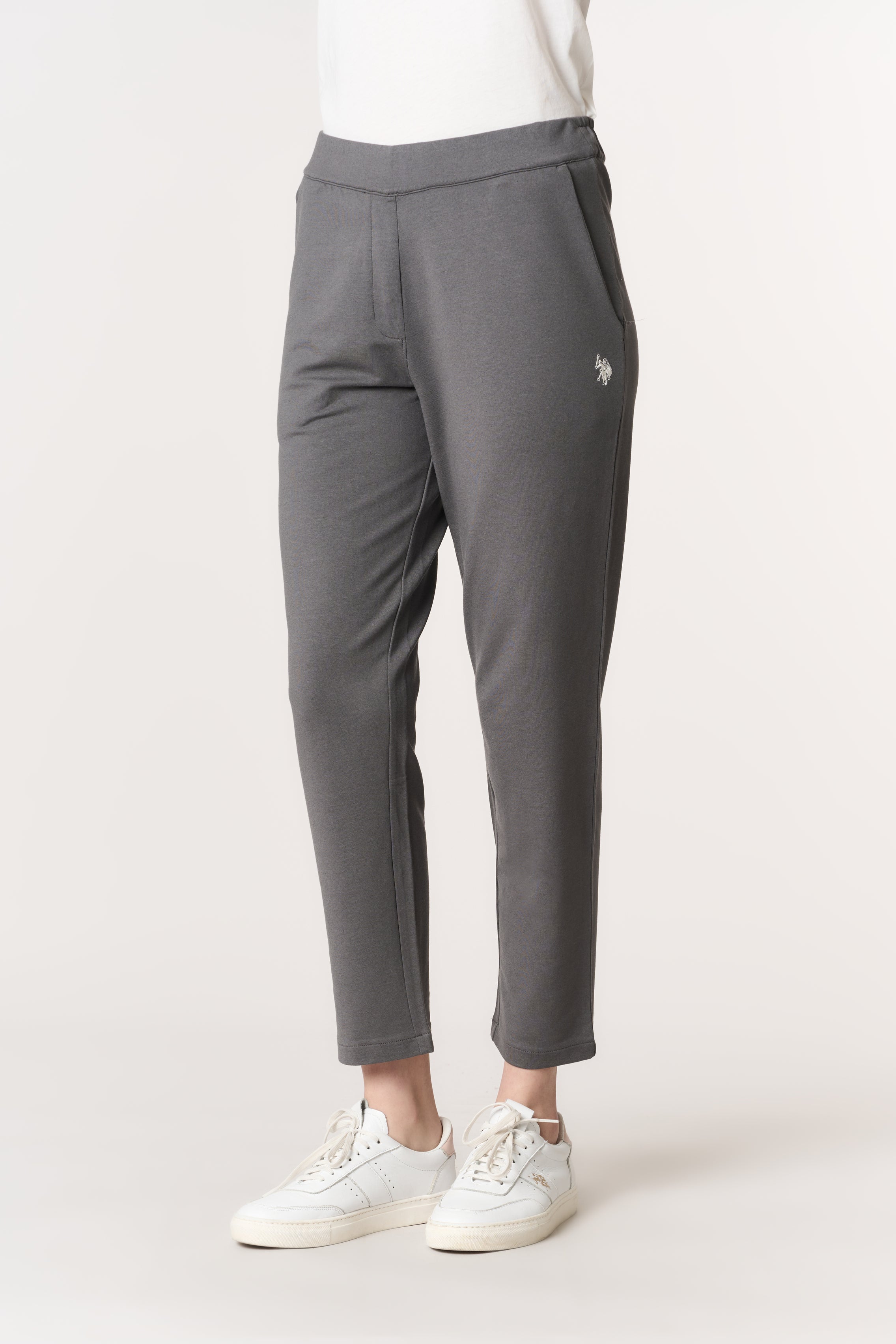 Pantalone da donna in misto cotone e modale con vita elasticizzata