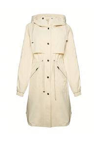 Trench da donna con cappuccio e coulisse regolabile
