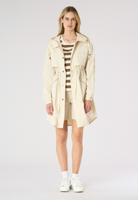 Trench da donna con cappuccio e coulisse regolabile