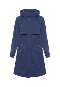 Trench da donna con cappuccio e coulisse regolabile