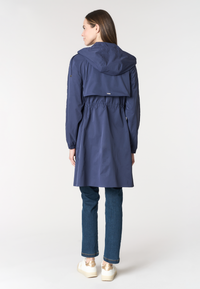 Trench da donna con cappuccio e coulisse regolabile