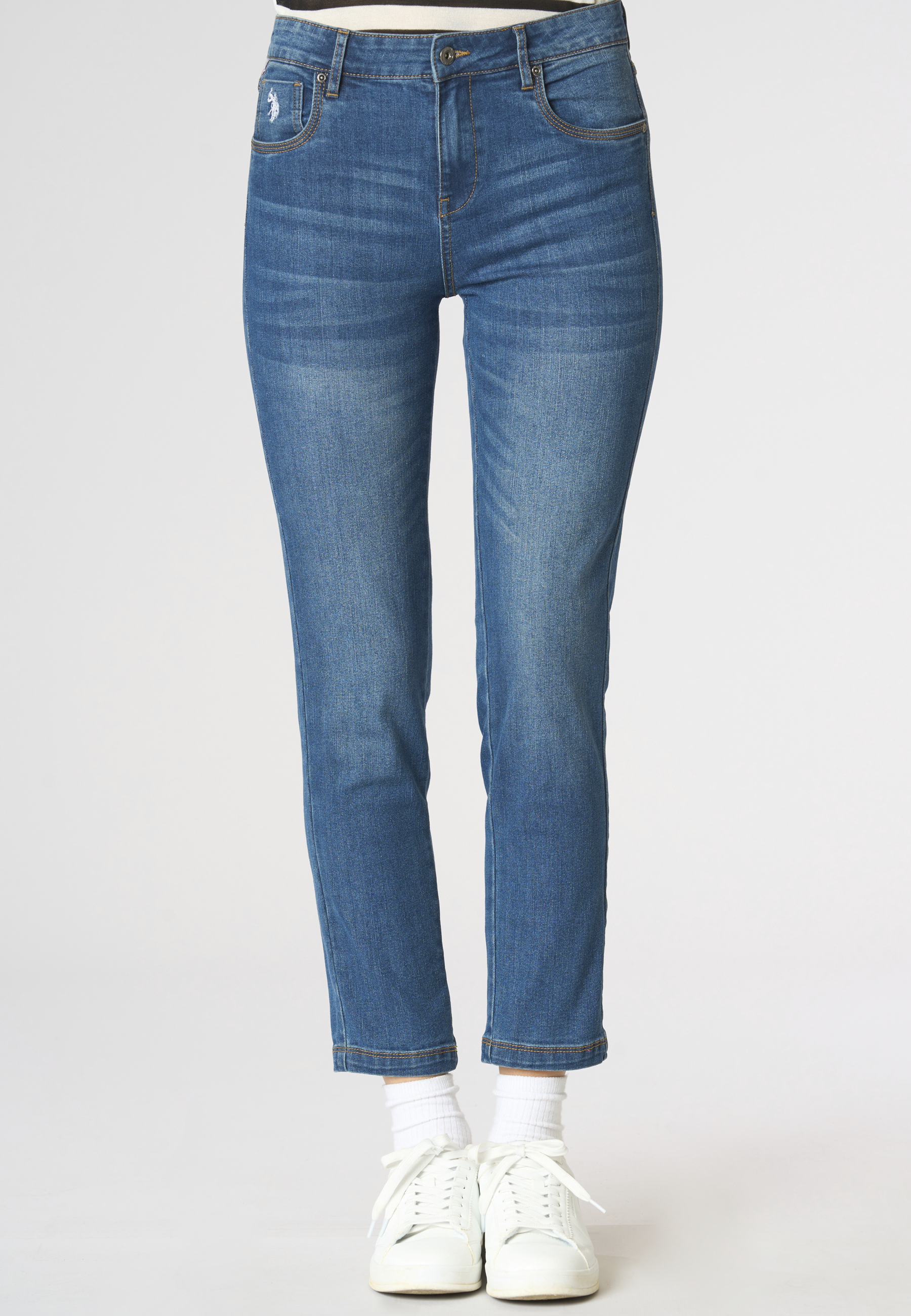 Pantalone denim da donna skinny fit in cotone stretch
