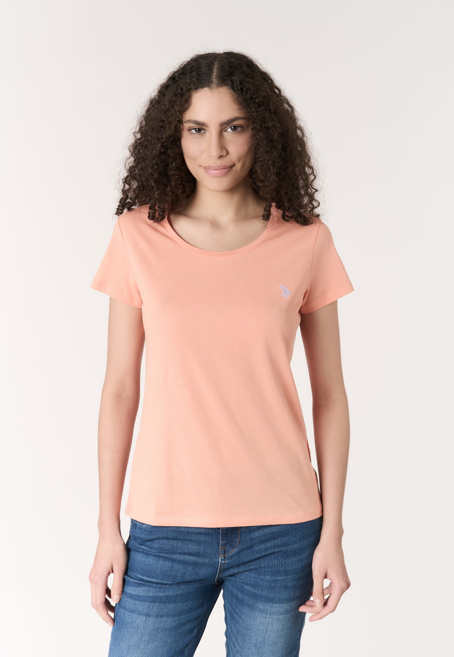 T-shirt donna in cotone light jersey con logo