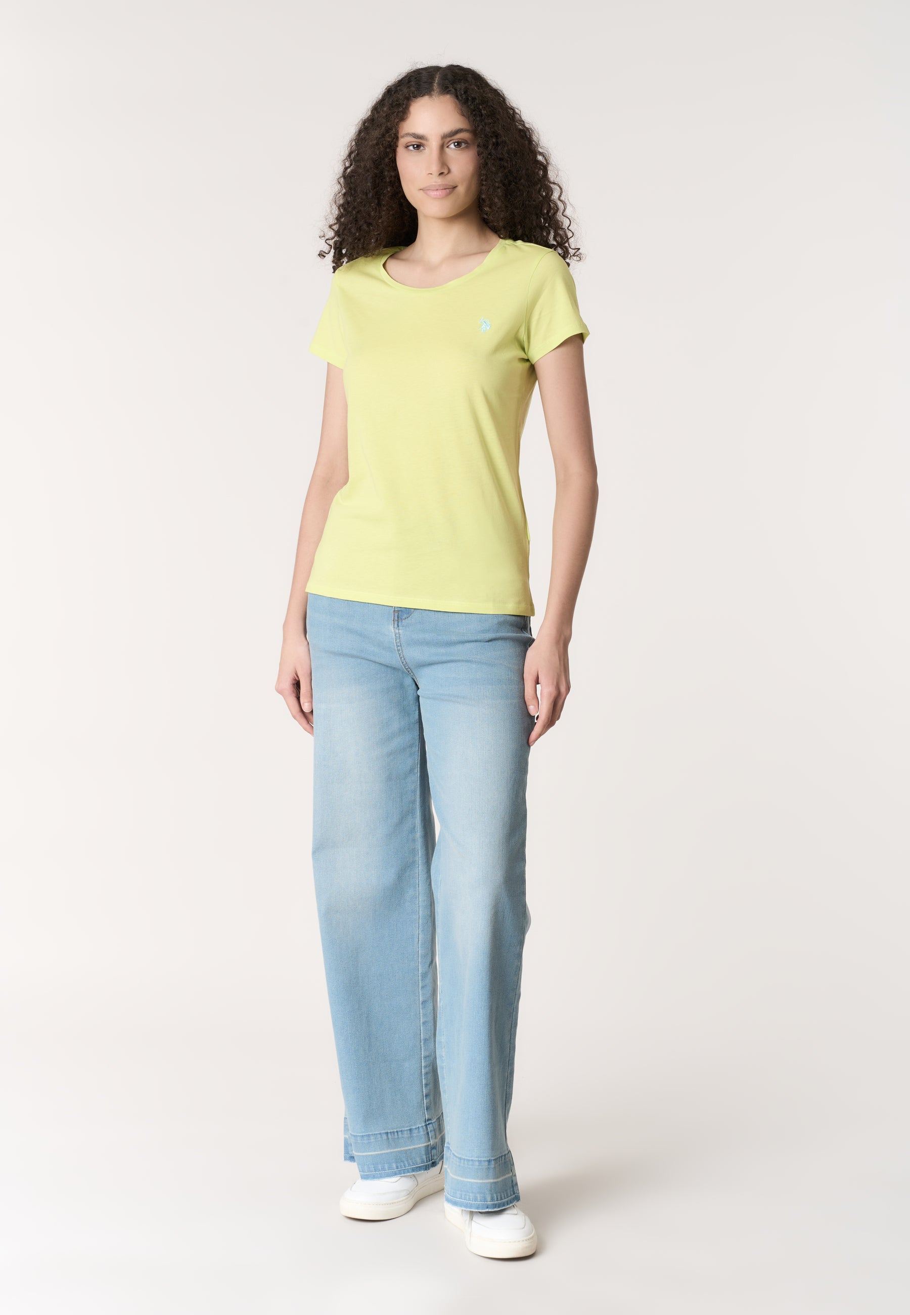 T-shirt donna in cotone light jersey con logo