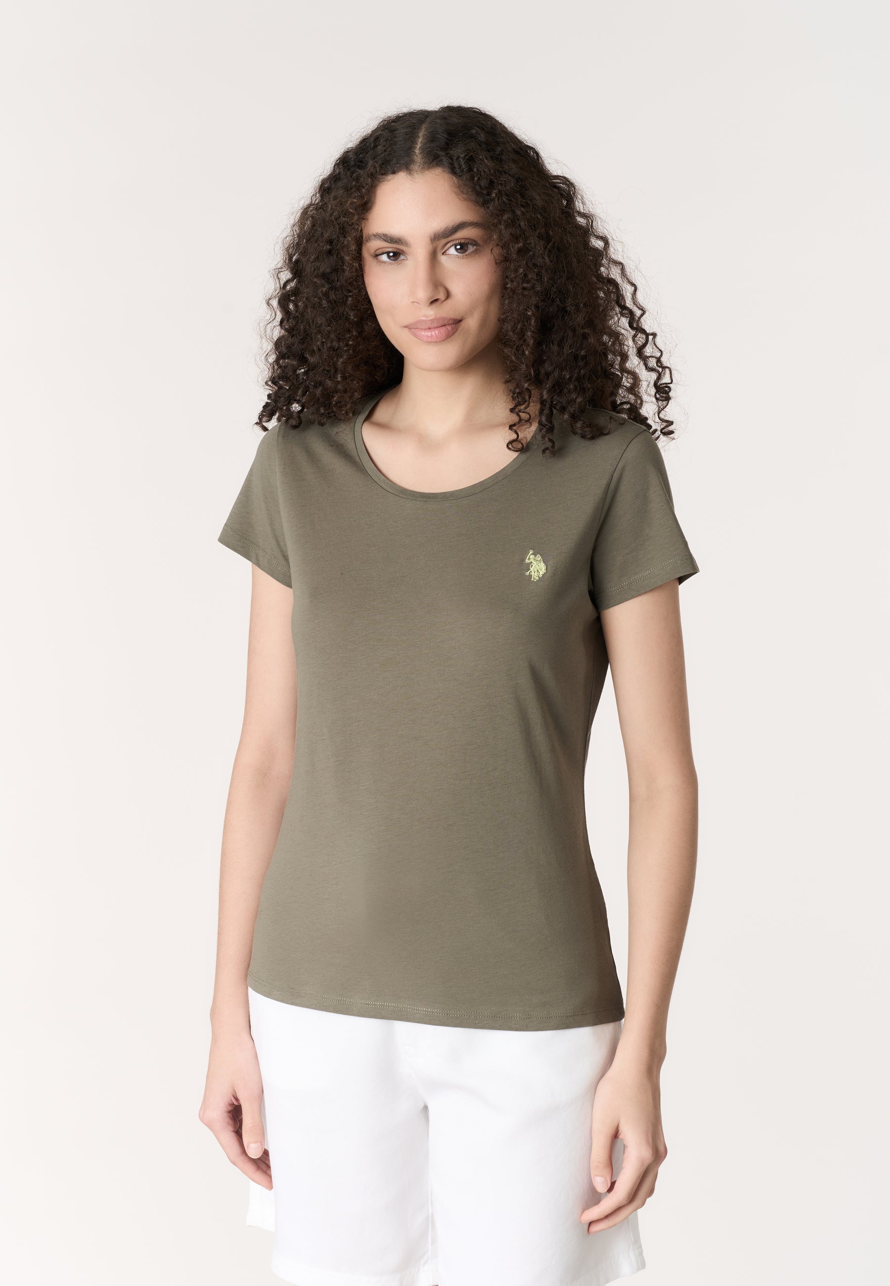 T-shirt donna in cotone light jersey con logo