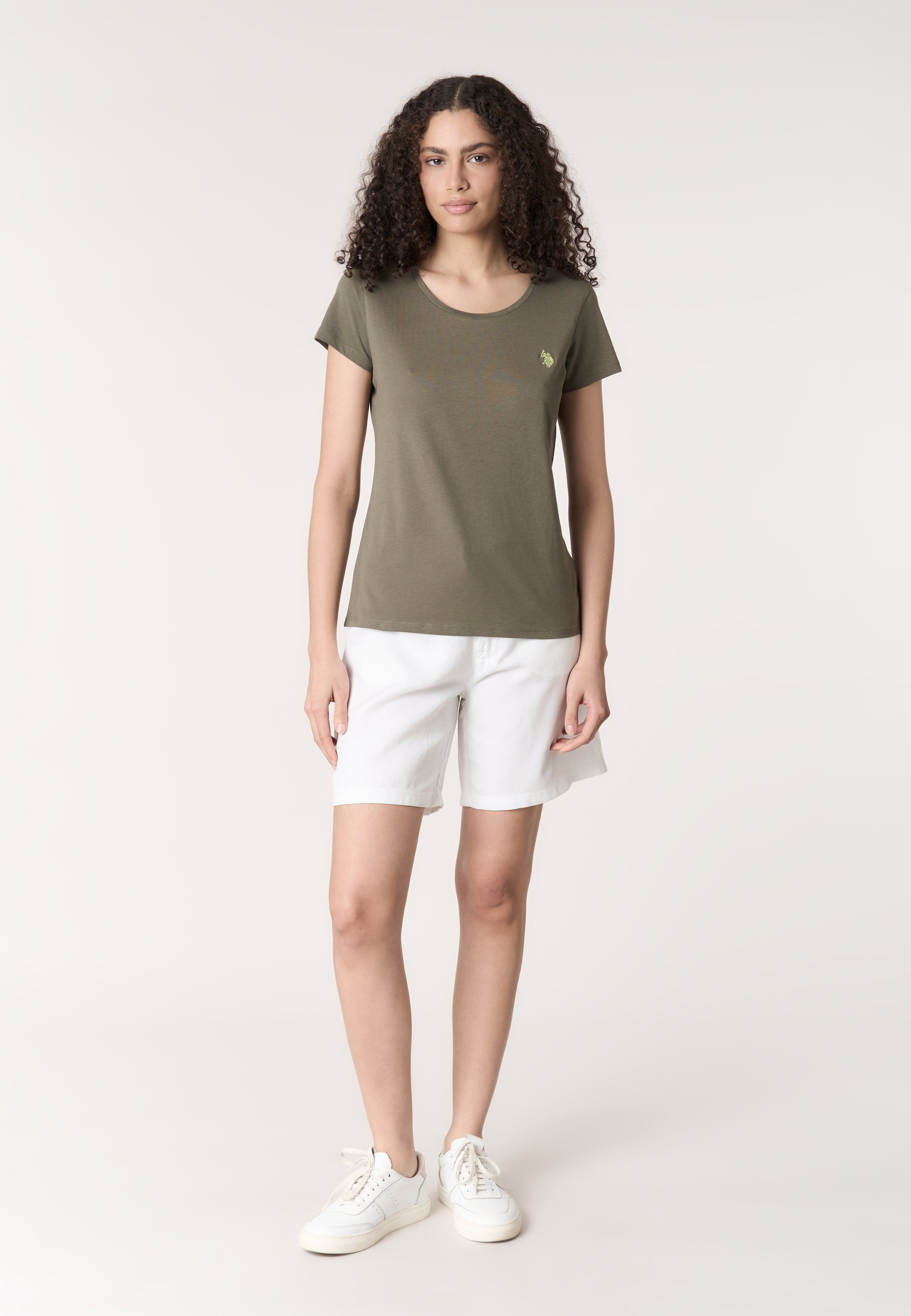 T-shirt donna in cotone light jersey con logo
