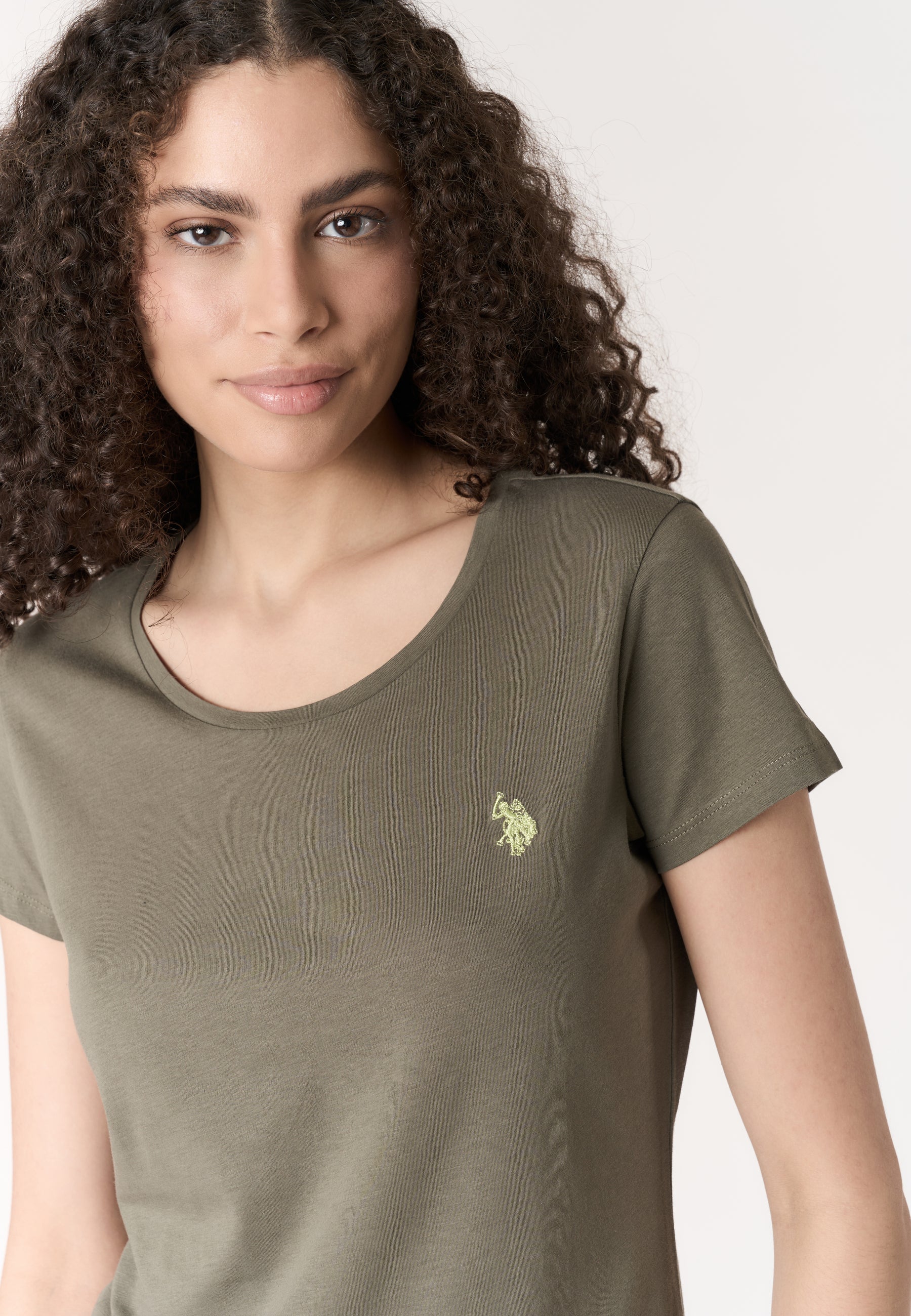 T-shirt donna in cotone light jersey con logo