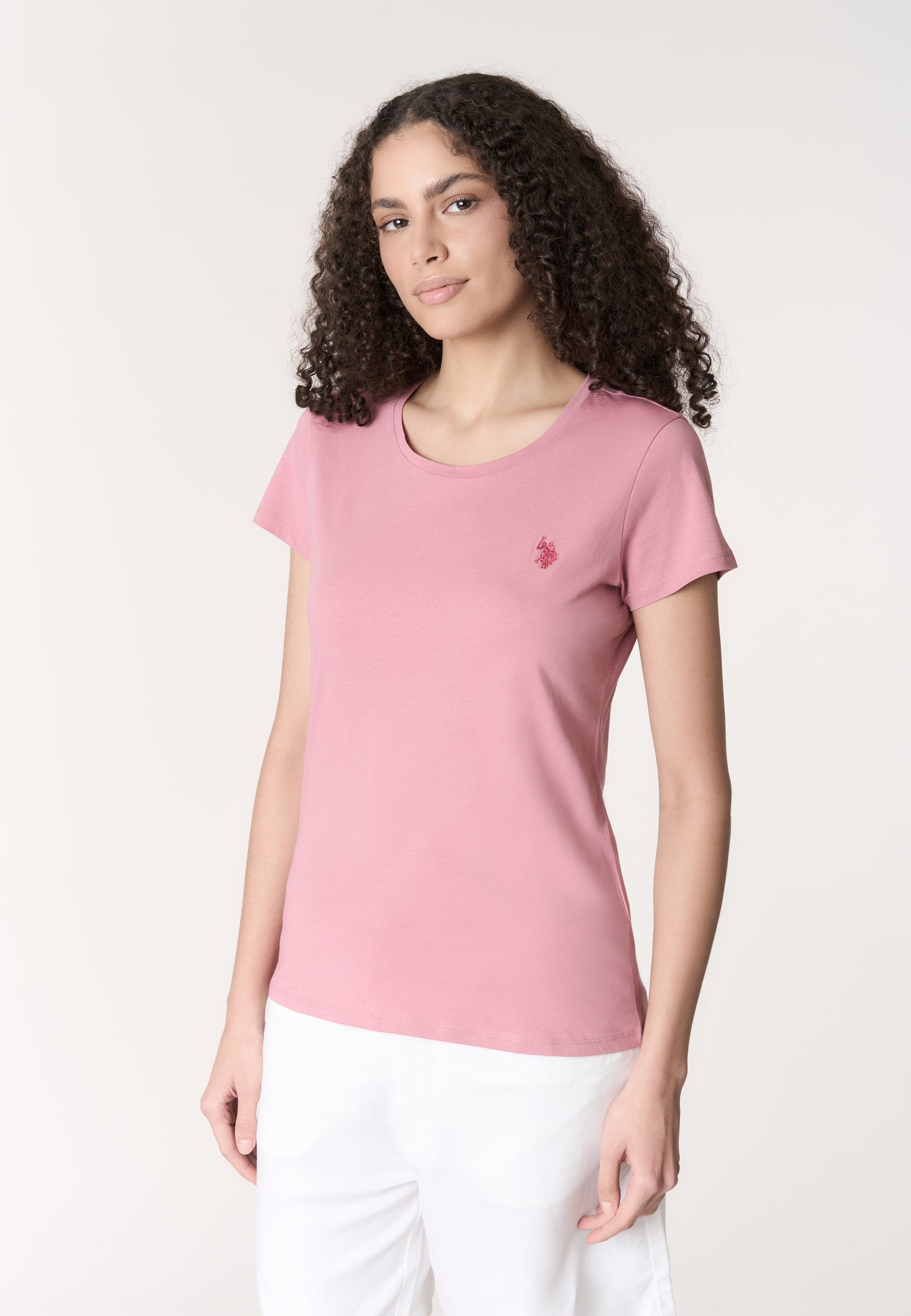 T-shirt donna in cotone light jersey con logo
