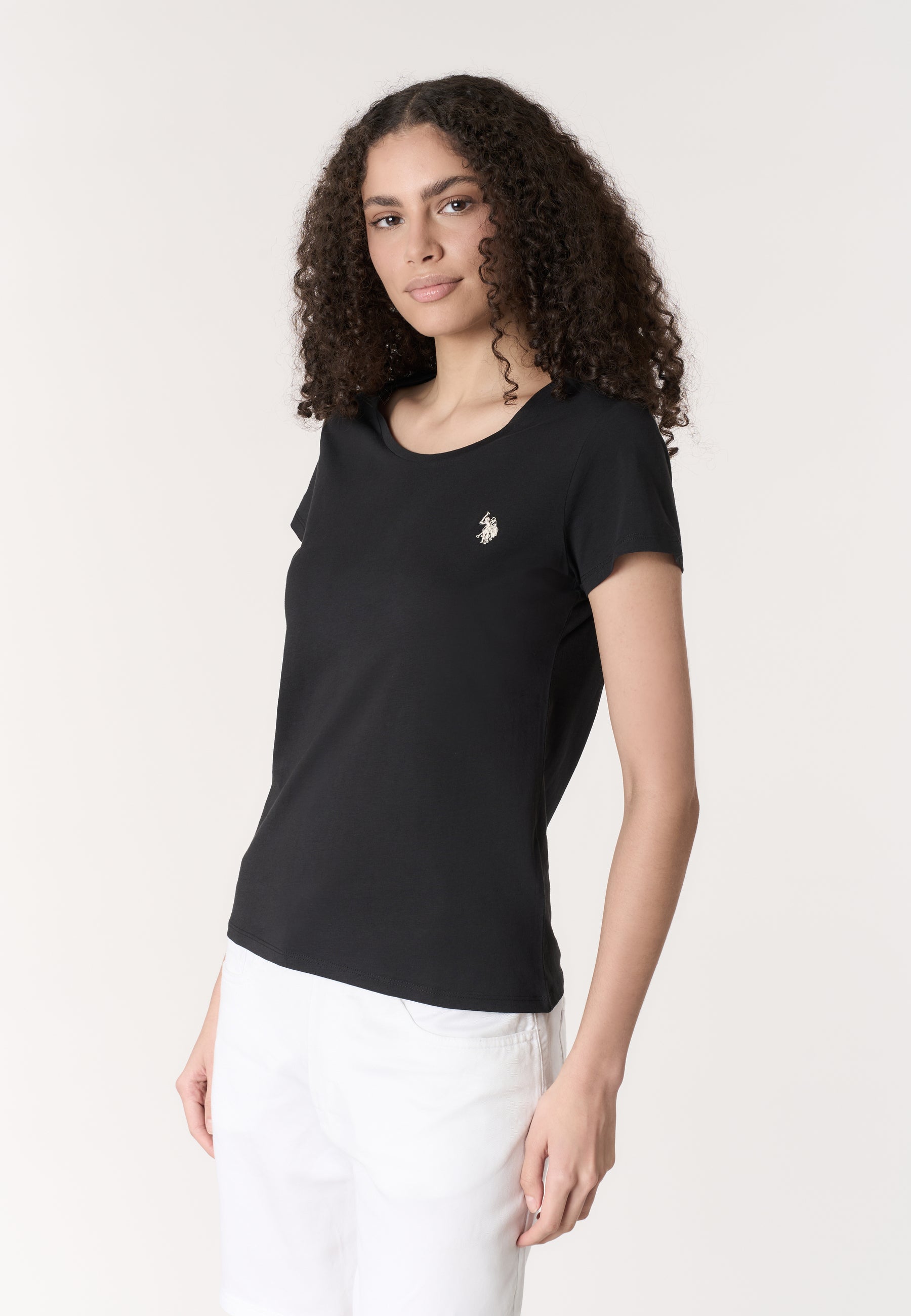 T-shirt donna in cotone light jersey con logo