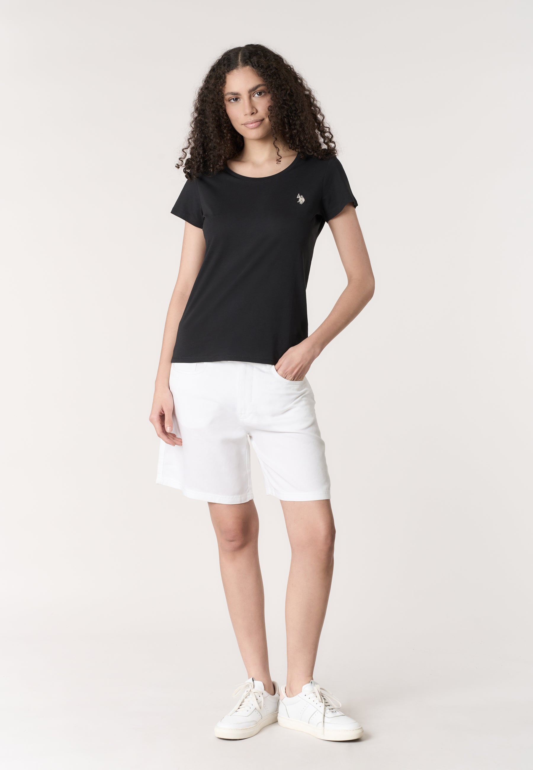 T-shirt donna in cotone light jersey con logo
