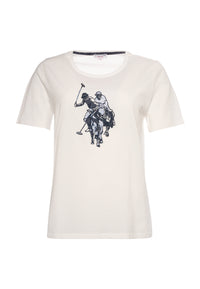 T-shirt da donna a maniche corte con stampa Double Horsemen