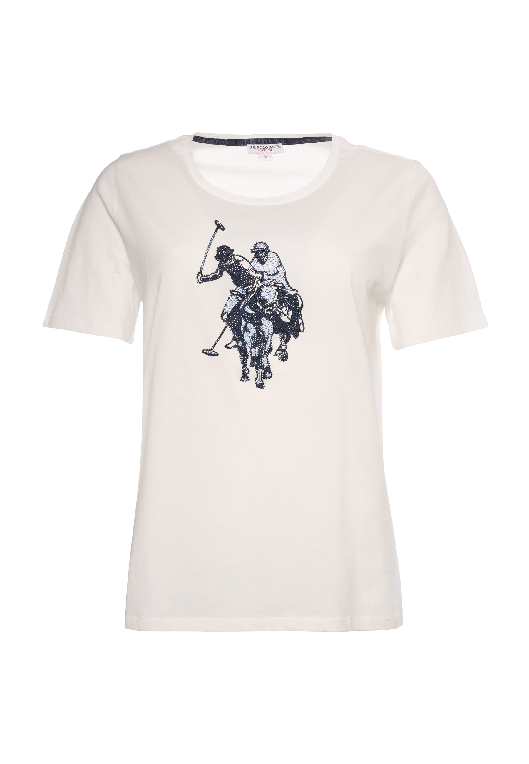 T-shirt da donna a maniche corte con stampa Double Horsemen