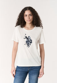 T-shirt da donna a maniche corte con stampa Double Horsemen