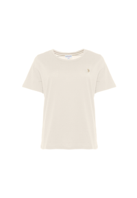 T-shirt donna in cotone light jersey con logo ricamato