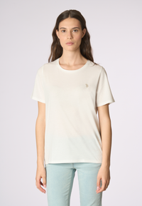T-shirt donna in cotone light jersey con logo ricamato