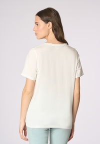 T-shirt donna in cotone light jersey con logo ricamato