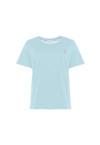 T-shirt donna in cotone light jersey con logo ricamato