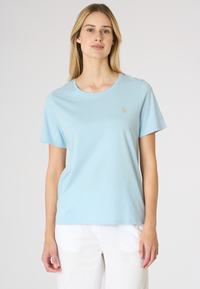 T-shirt donna in cotone light jersey con logo ricamato