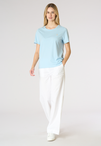 T-shirt donna in cotone light jersey con logo ricamato