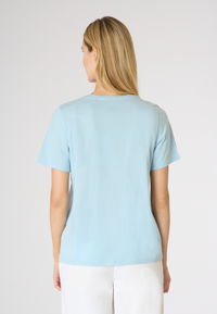 T-shirt donna in cotone light jersey con logo ricamato