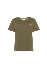 T-shirt donna in cotone light jersey con logo ricamato