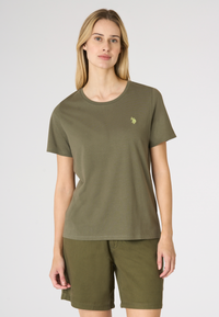 T-shirt donna in cotone light jersey con logo ricamato