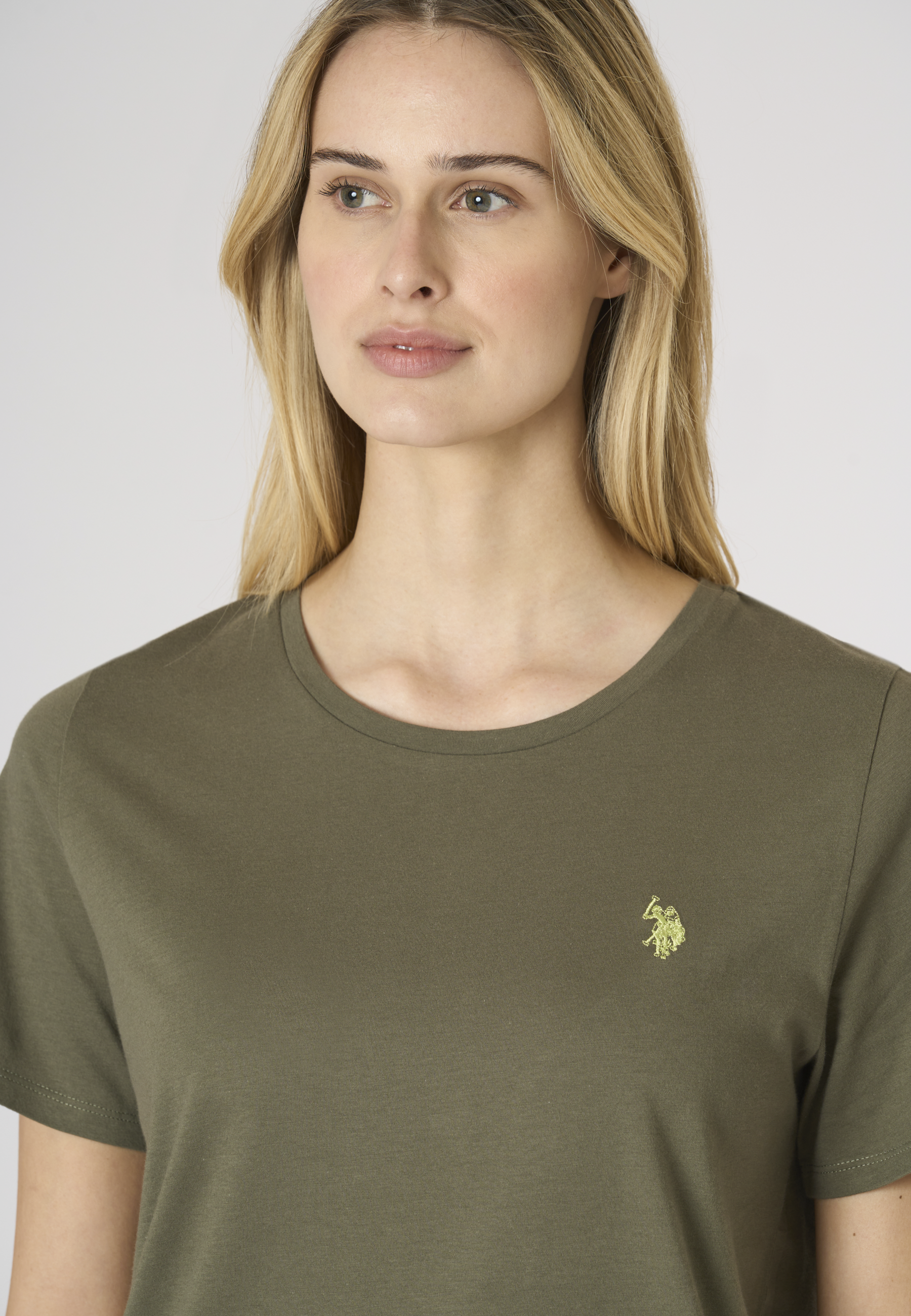 T-shirt donna in cotone light jersey con logo ricamato