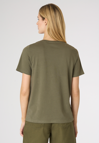 T-shirt donna in cotone light jersey con logo ricamato