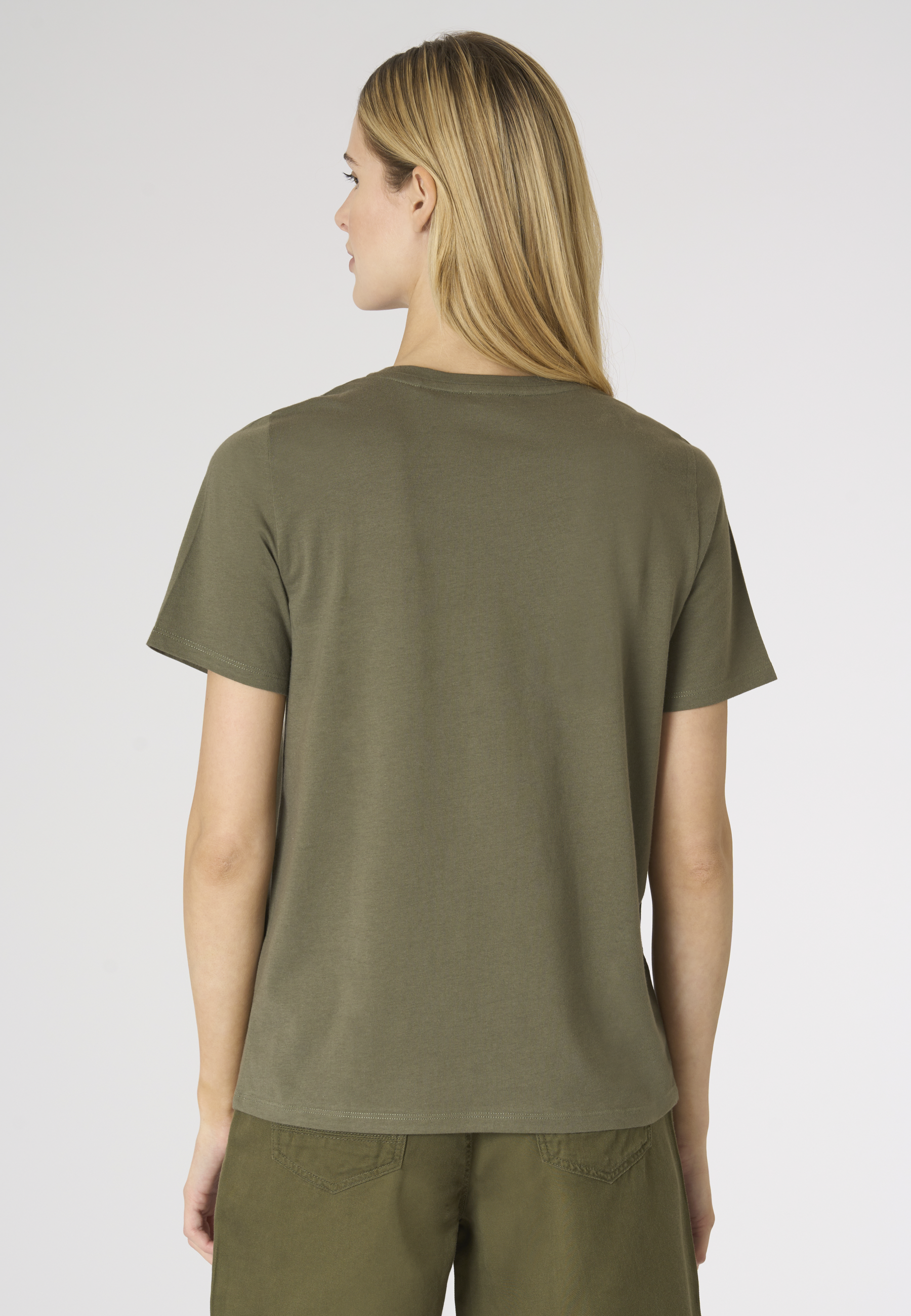 T-shirt donna in cotone light jersey con logo ricamato