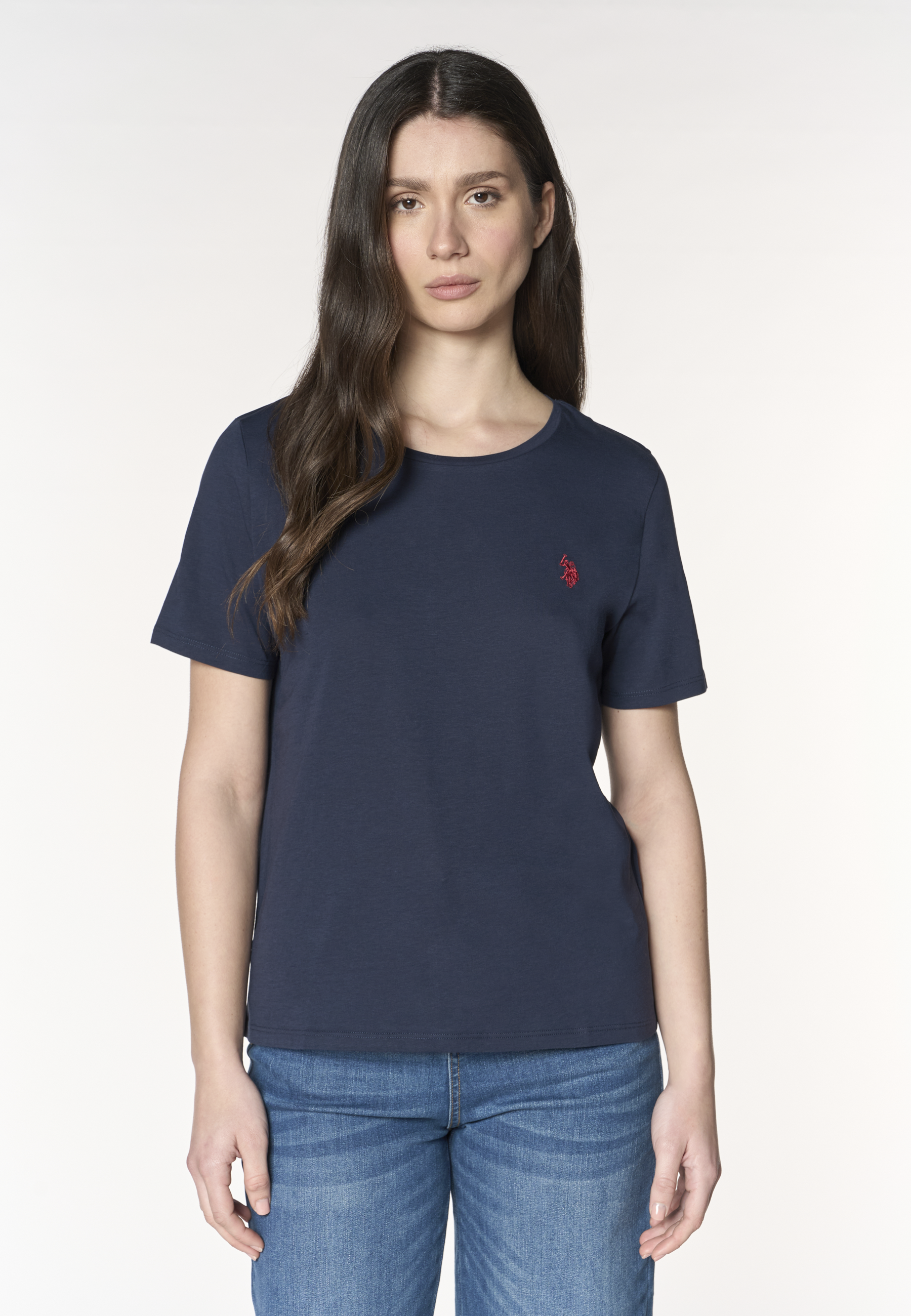 T-shirt donna in cotone light  con logo ricamato