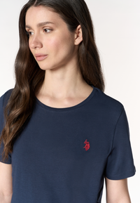 T-shirt donna in cotone light  con logo ricamato