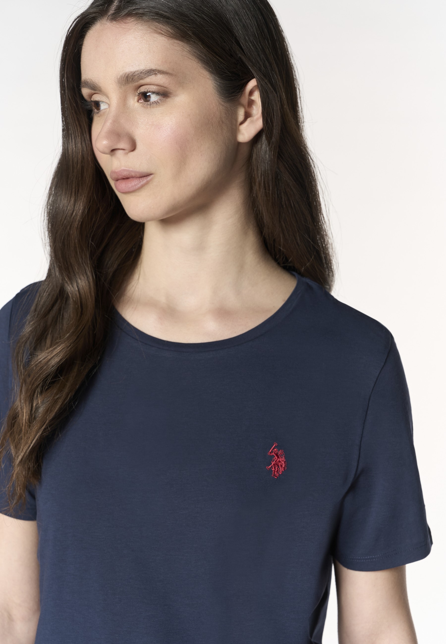 T-shirt donna in cotone light  con logo ricamato