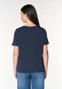 T-shirt donna in cotone light  con logo ricamato