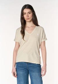 T-shirt da donna in misto canapa e cotone Premium Quality